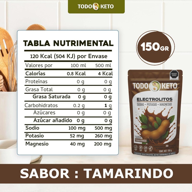 TODO KETO Electrolito Polvo Sin Azúcar (150g) - Paquete de