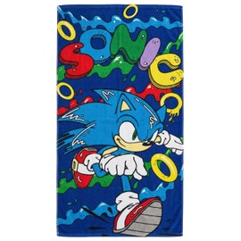 Clondo Telo Mare Bambino Per Sonic Fan - Microfibra Morbida in Poliestere – Asciugamano Mare Piscina, Colori Vivaci, Idea Regalo Estate, Gadget Ufficiale