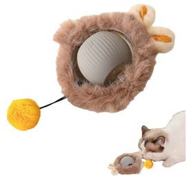 SansRealmL Interaktives Katzenspielzeug Elektrischer Katzenball mit 360° Rollfunktion & Bewegungsmelder, Intelligentes Selbstläufiges Spielzeug für Hauskatzen