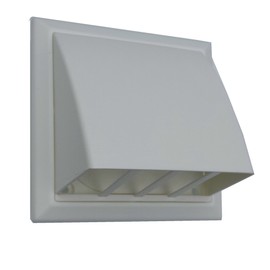 Tumble Dryer Vent kit (White Cowl Outlet) - 110 x 54mm Rectangular Through Wall with Stainless Steel External Screws.