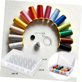 Guibell Set Organizador de Hilos para Coser Transparente con 42 Bobineros Caja de almacenamiento para bobinas de hilo,organizador de costura,perfecto para manualidades y coser,fácil de ver y acceder