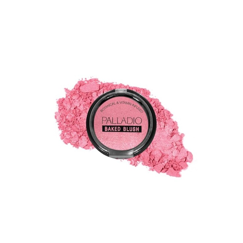Palladio Baked Blush, Fórmula Altamente Pigmentada con Destellos, Fácil de