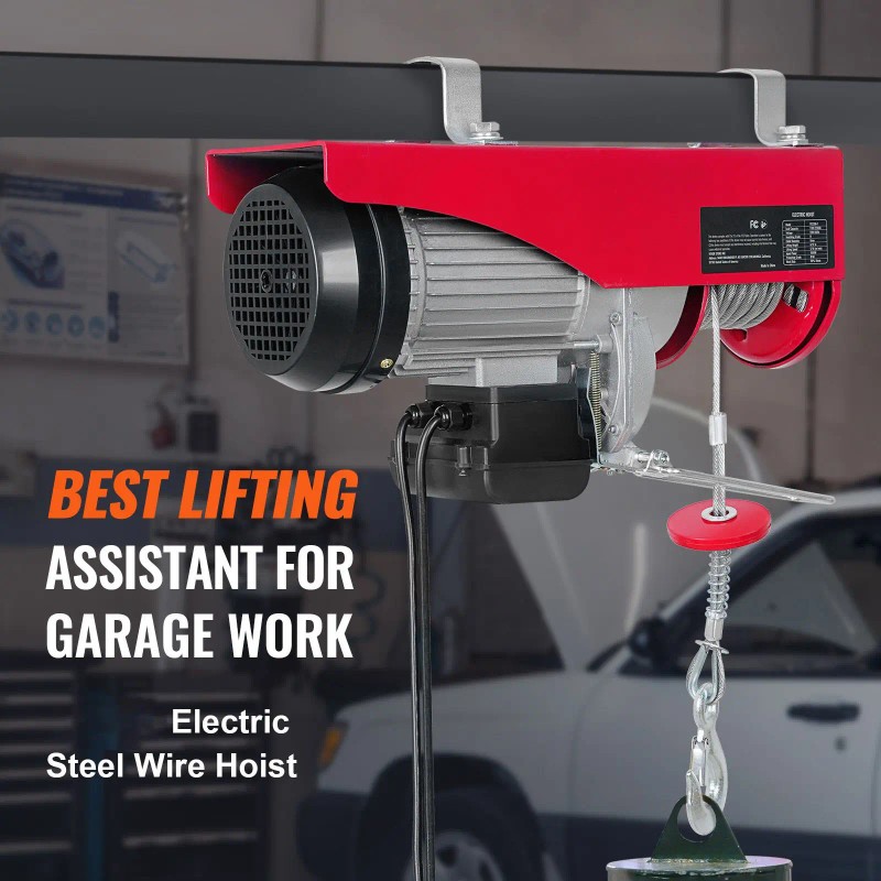 2200 Lbs 14ft Single Cable 1600W 110V Electric Hoist with