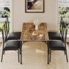 Jojoka Dining Set Table with Upholstered Chairs for 4, Small