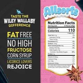 Wiley Wallaby 8 Ounce Allsorts Gourmet Australian Style Soft & Chewy Assorted Licorice Candy (2 Pack)