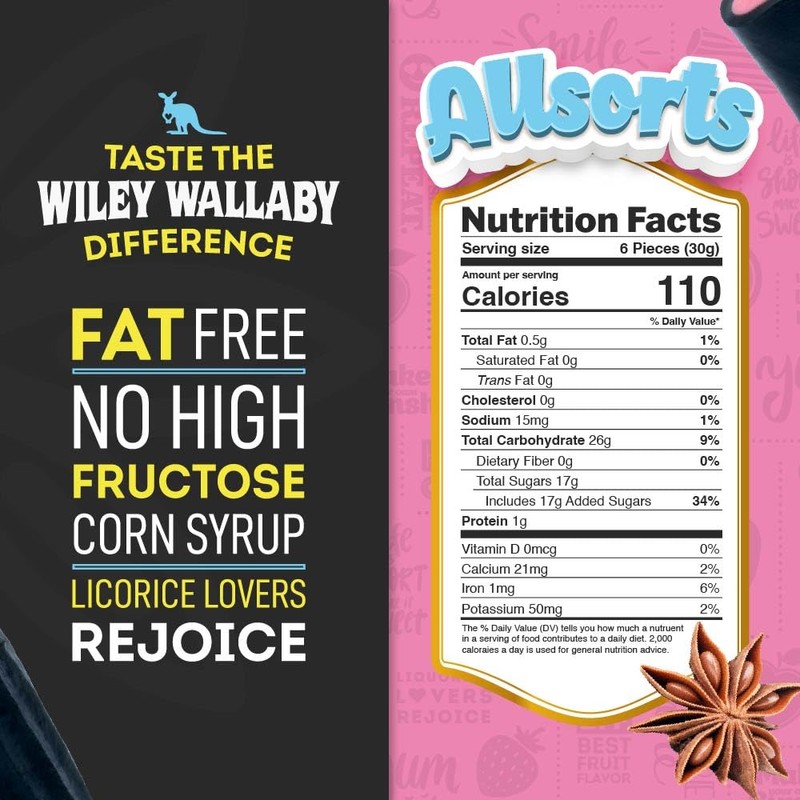 Wiley Wallaby 8 Ounce Allsorts Gourmet Australian Style Soft &