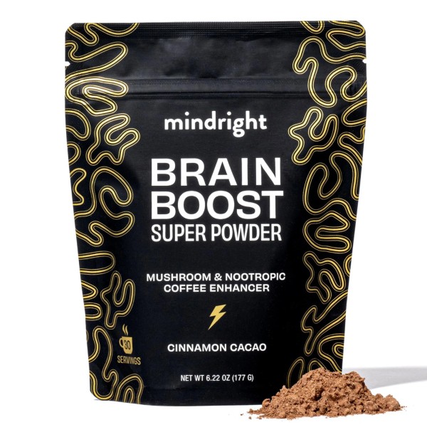 mindright Brain Boost Mushroom Coffee Enhancer - Superfood Blend w/Mushroom