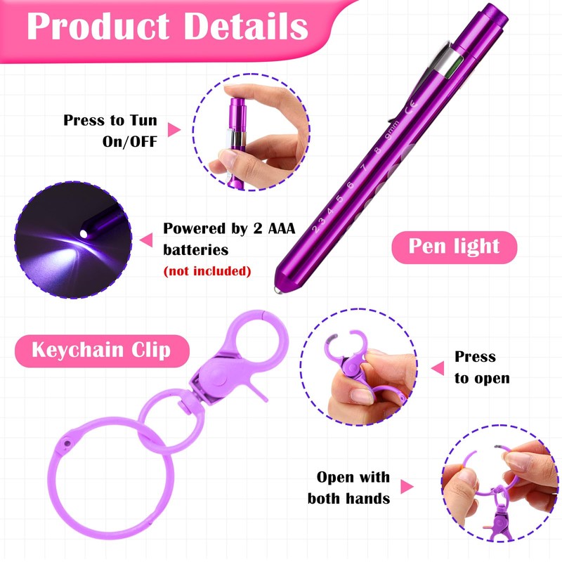 Geiserailie 18 Pcs Nurse Pen Set with Permanent Marker Penlights