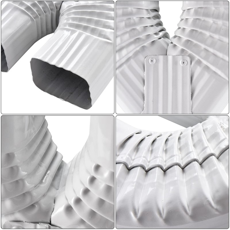 VYH Downspout Gutter Y Diverter 2x3, Low Gloss White，Y Downspout,