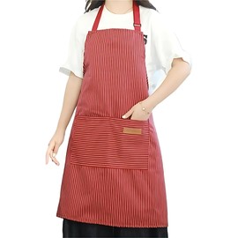 SiHuiTu Adjustable Apron Unisex Apron with Pocket Cooking Kitchen Chef Aprons for Women Men Home Kitchen Butchers BBQ Restaurant (Red)