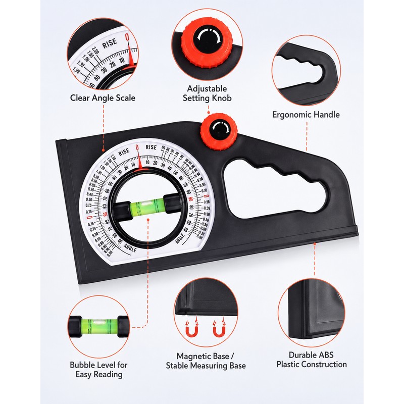 Slope Inclinometer for Engineering Measurement – Portable Angle Gauge with