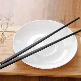 AIMALL 5 Pairs Fiberglass Chopsticks, Premium Non-Slip Alloy Chinese Japanese Chopsticks, 9.4-Inches Reusable, Dishwasher Safe, Minimalist Style, Black