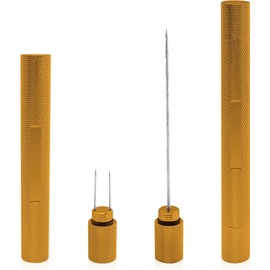 Cigar Unclogging Pin Set, Cigar Punch Tool with Cigar Draw Enhancer & Cigar Nubber for Easy Cutting of Blocked Cigars and Enjoy The Last FT Cigar Without Getting Burned-Silver (Gold)