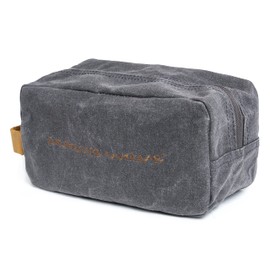 Ocean's Wave - Large Toiletry Bag, Vintage Canvas Cosmetic Bag, gray, Cosmetic case