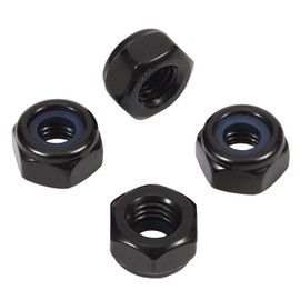 Ronoza DIN 985 Hex Nuts M10, Pack of 20 Locking Nuts 304 Stainless Steel A2 V2A M10 Nuts, Self-Locking Nuts, Stop Nuts (Black)