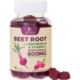 Nature's Nutrition Beets Soft Chews Gummies with Beetroot & Magnesium - Circulation Support