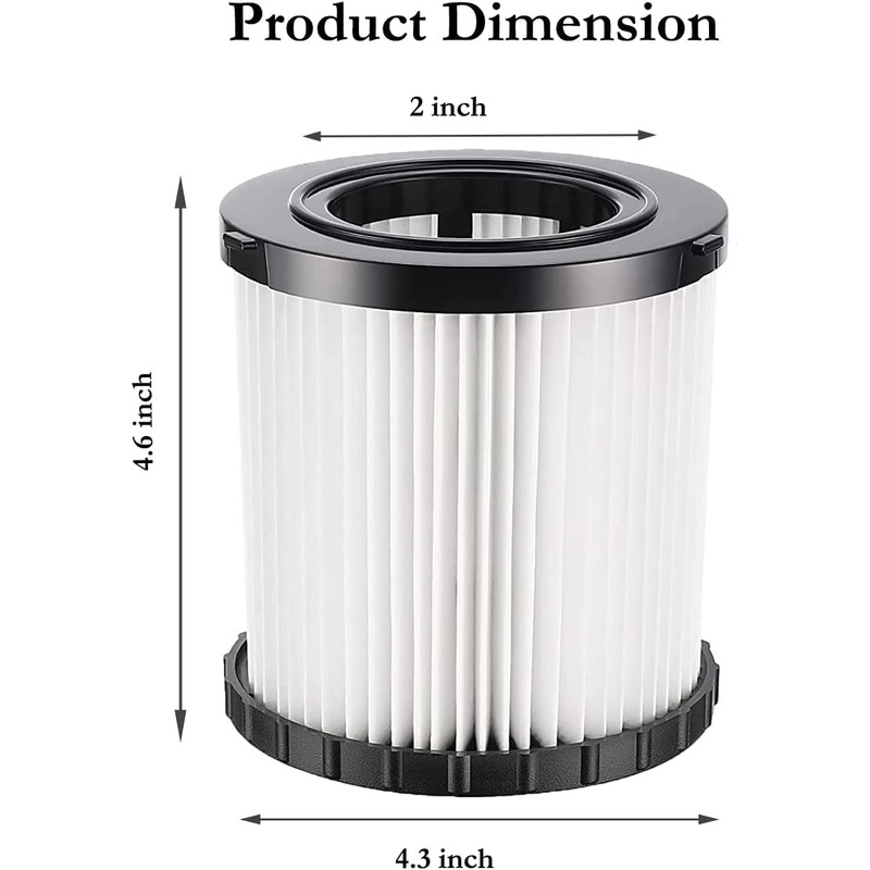 4 Pack DCV5801H Wet/Dry Vacuum HEPA Replacement Filter Compatible with