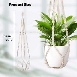 Lyivisk Makramee Blumenampel Hängend Innen – Boho Deko Baumwollseil Blumentopfhalter für Wohnzimmer, Schlafzimmer, Balkon und Fenster (1)