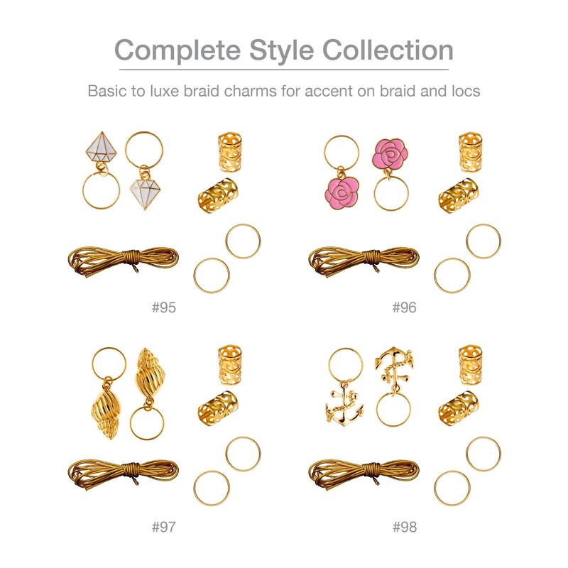 Red by Kiss Premium Luxury Braid Charms, Hair Decorative Accessories