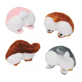 Lil Cheekies Plush Tooshie Animal Dog Squeaker Toys Fun for Small Dogs (Full Set - All 4 Toys)