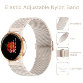 Wizvv 18 mm, 20 mm, 22 mm strap for Garmin Venu 2/2S/2 Plus/3/3S/4/4S/sq/sq 2/sq music, nylon fabric watch strap, quick release bands, replacement for Garmin Vivomove HR, Forerunner 645/55/245 Music,