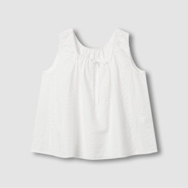 JAJU [JAJU] Women's Soft Seersucker Sleeveless Pajama Shirt_White