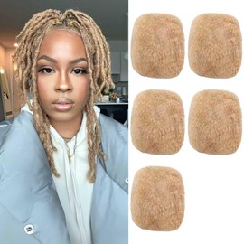 Afro Kinkys Bulk Human Hair for, Loc Repair, Twists, Afro Kinky Curly Human Hair Bulk Hair For Dreadlocks Extensions Bulk Human Braiding Hair (613# 8inch 150g)