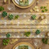 Beige Gauze Gold Shamrocks St.Patrick's Day Table Runner 120 Inch