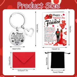 HOWAF Valentines Card for Fiancé, Valentines Day Card for Him, Valentines Card for Him Valentine's Day Cards and Valentines Key Ring Mens Valentines Day Gifts Valentines Gifts for Him Fiance Gifts