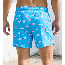 SHEKINI 5" Mens Swim Shorts with Compression Liner 2 in 1 Swim Trunks Quick Dry with Zipper Pockets Bathing Suit Surfing Stretchy Beach Shorts