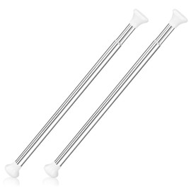 Deluxe Stainless Steel Sliding Door Guard Adjustable 23–40 inches w/White Caps - Feel Safe at Home with This Adjustable Home Security Bar 1" Dia. (2)