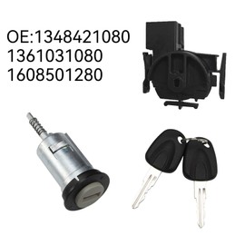 CLKE Ignition Lock Switch Barrel with 2 Keys, 0913694 93172805 Car Ignition Key Starter Switch Replacement for Opel Vauxhall Corsa Meriva 9051199 90167295 0913652