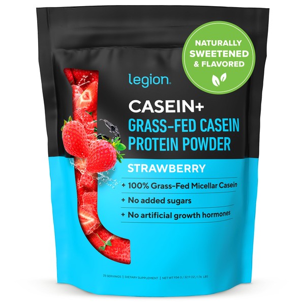 LEGION LEGION Casein+ Casein Protein Powder (Strawberry) - Slow-Release Micellar