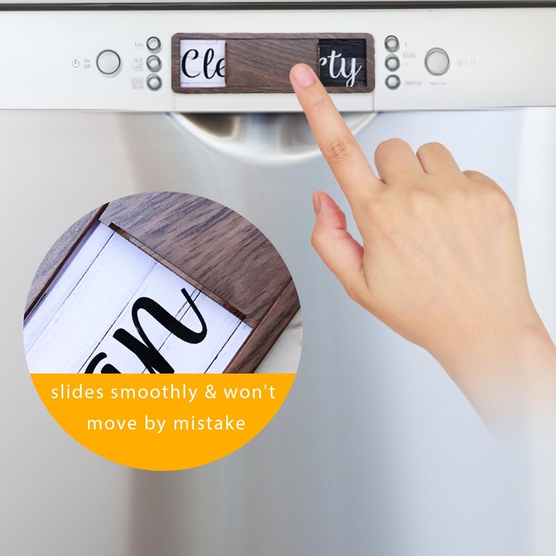 Dishwasher Magnet Delicate Wood Structure, Clean Dirty Sign Indicator with