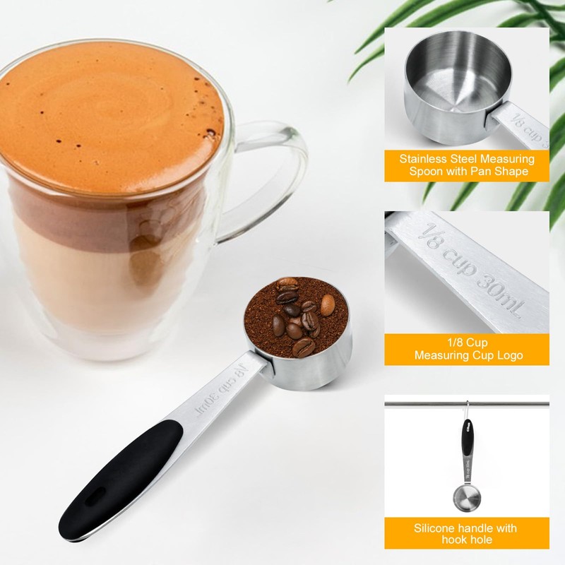 2 PCS Measuring Cup, Stainless Steel Coffee Small Measuring Scoop