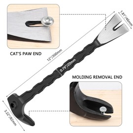 Lytool 12" Cats Paw Pry Bar & Nail Puller - Heat-Treated Steel Precision Tool for Carpenters & DIYers | Ergonomic Grip
