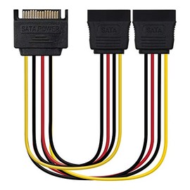 Brightium SATA-Stromkabel mit SATA-Stecker auf zwei SATA-Buchsen, Länge 30 cm, ideal für Systeme, die mehrere SATA-Stromanschlüsse von einem einzigen Ausgang benötigen