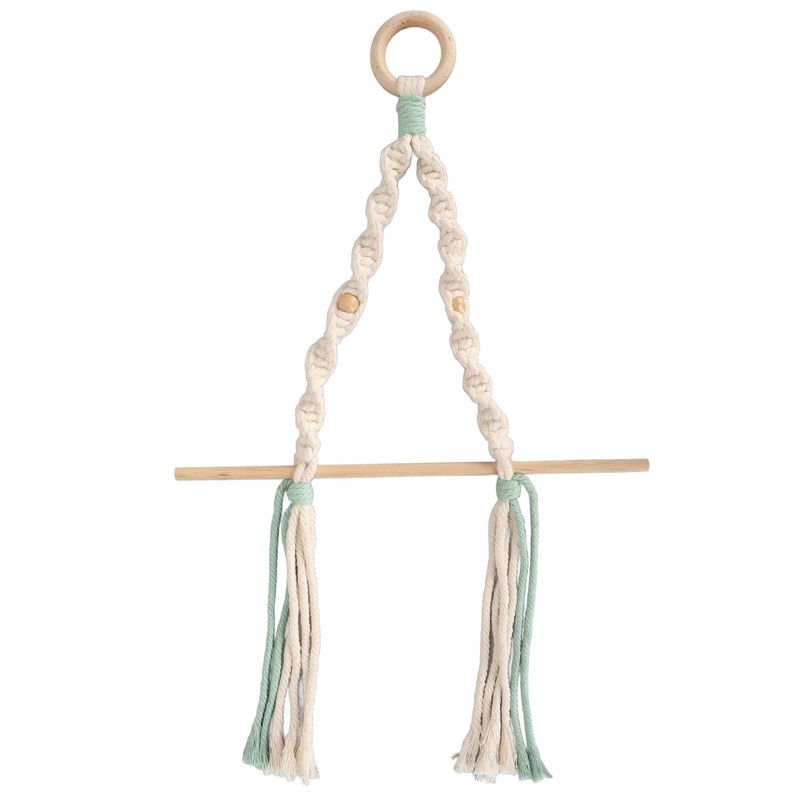 Macrame Paper Towel Holder Wall Mounted Hanger Cotton Rope Synthetic