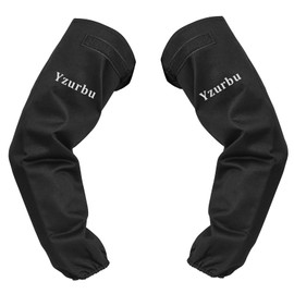 Yzurbu Welding Work Sleeves, Heat & Flame Resistant Arm Protection Gardening Sleeve with Hook & Loop - Black