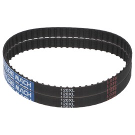 sourcing map 2pcs 120XL 037 Timing Belt 60 Teeth Rubber Geared Cogged Belt, 0.37" Width, 0.20" Pitch Mechanical Replacement Belts