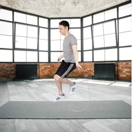 Mind Reader Adjustable Jump Rope and 4.75" Handle, (Pack of 4), Black