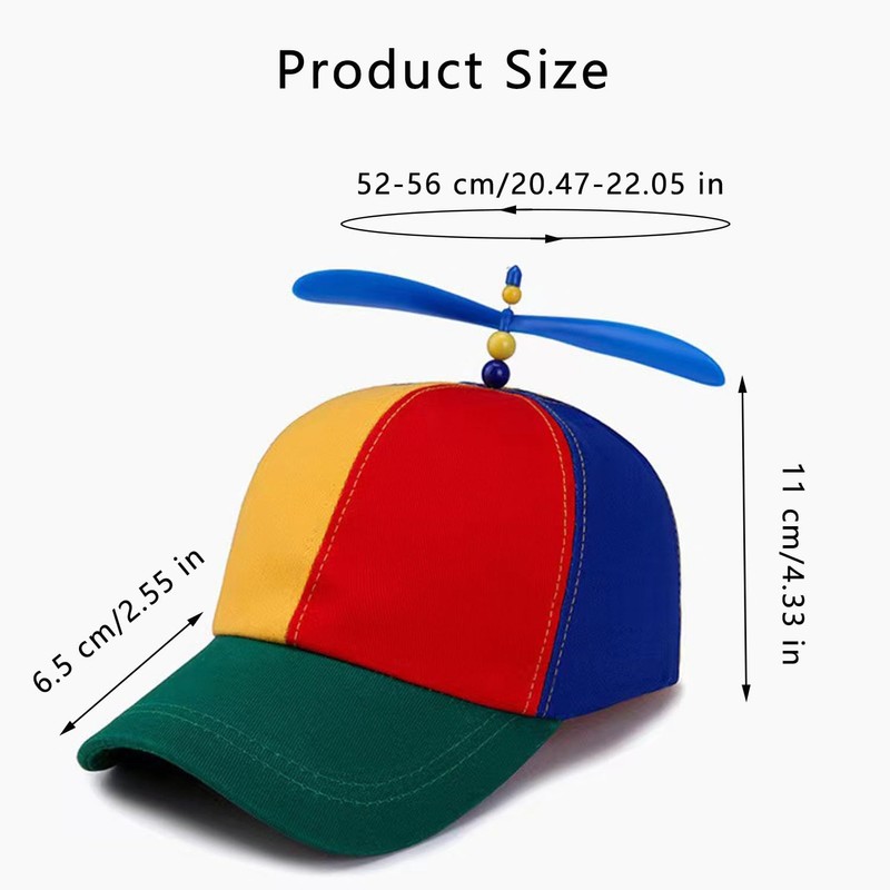 Colourful Propeller Hat, Pack of 2 Funny Helicopter Cap, Funny