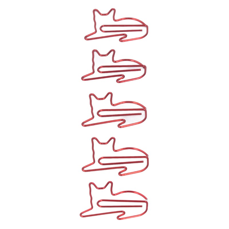 100pcs Cat Shape Paper Clips Increase Slip Resistance Rust Prevention
