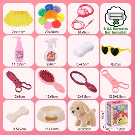 Toyssa Walking Dog Toys for Kids Girls, Walking Barking Wagging Plush Electronic Pets Toy Dog Dress Up Feed Bathe, Perfect Toys for 2 3 4 5 6 7 Year Old Girls Gifts for Toddlers Birthday Christmas