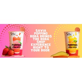 Savia Popping Boba – Trendy Bursting Fruit Pearls, 6 Pack (16.2 fl oz Each) – Perfect for Bubble Tea, Desserts & Drinks – Ready-to-Serve, Fun & Refreshing (16.2Fl Oz, Mango Lychee)