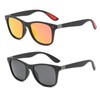 YUELUQU Polarised Sunglasses Men Women Retro Rectangular Classic Matte Black