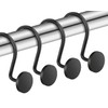 CHICTIE CHICTIE Black Shower Curtain Hooks, 12 Pieces, Metal, Shower