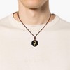 COAI Black Obsidian Necklace for Men Women, Genuine Leather Ankh