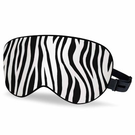 Vnwoalu Stripes Sleep Eye Mask Zebra Skin Tiger Abstract Black White Men Women Sleep Mask with Adjustable Strap Eye Cover Eye Shade for Travel, Nap,Meditation