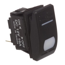 Seachoice Illuminated Rocker Switch, SPST, 3 Terminal, On/Off, Black